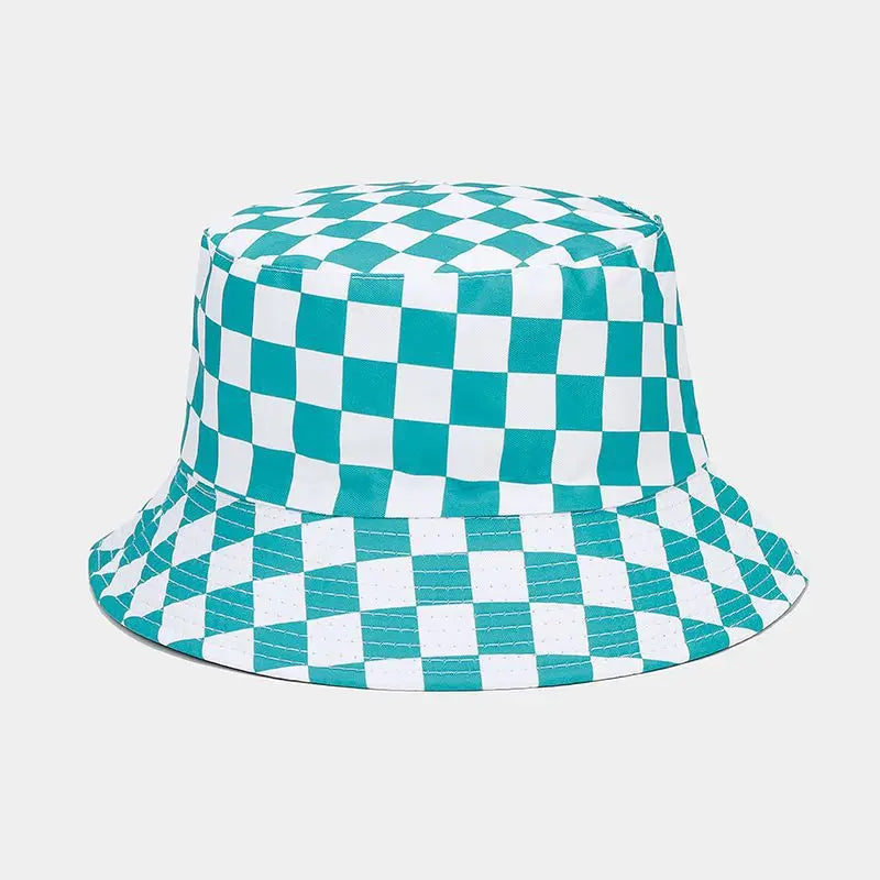 Chessboard Plaid Reversible Bucket Hat