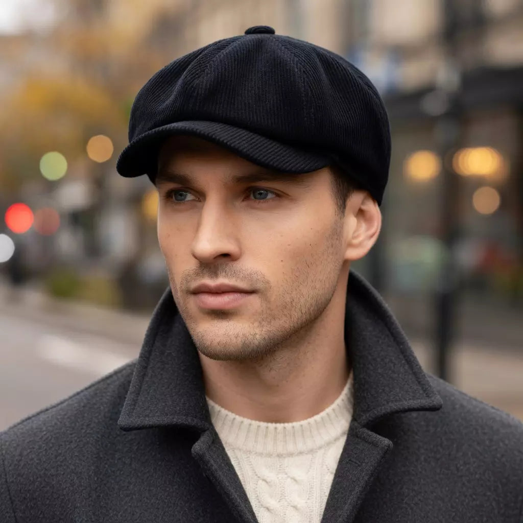 Chester Retro Corduroy Cabbie Newsboy Cap