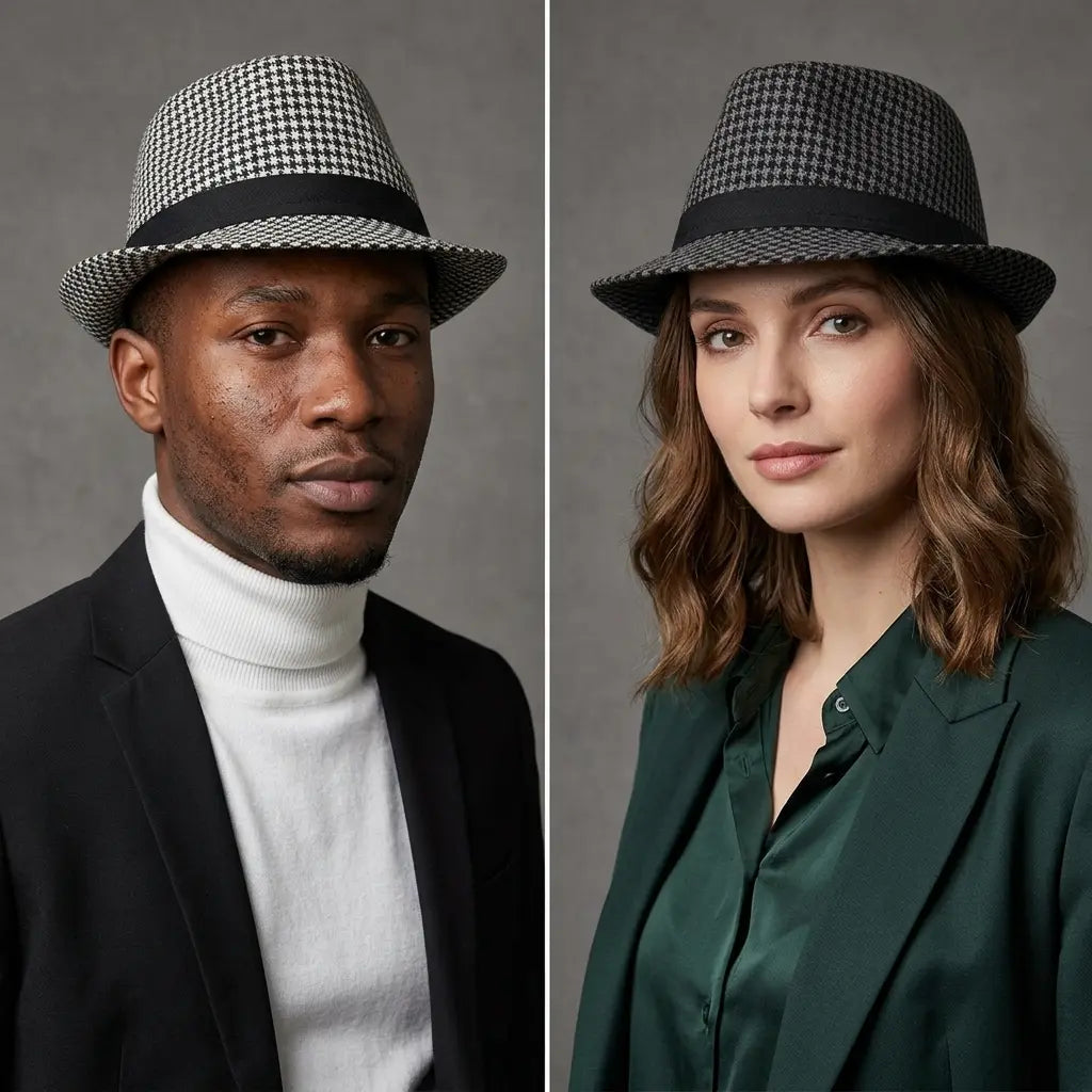 Chester Houndstooth Trilby Hat