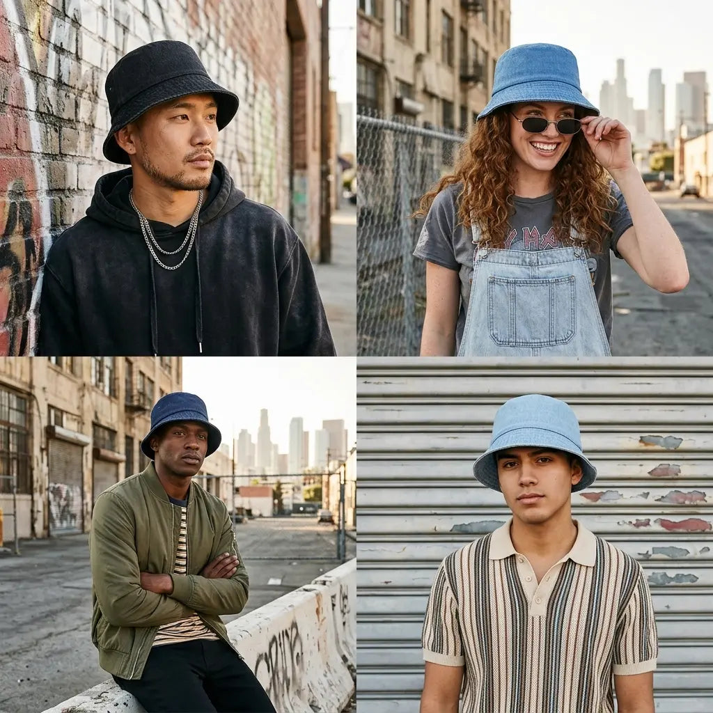 Chicago Plain Denim Bucket Hat