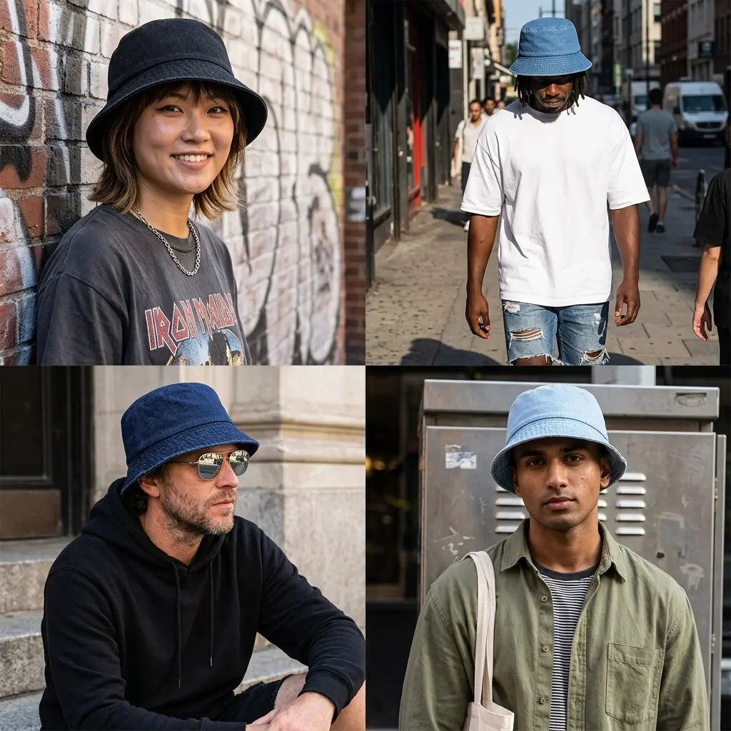Chicago Plain Denim Bucket Hat