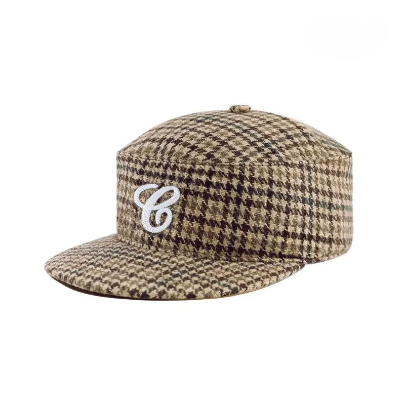 Chicago Vintage Beige Houndstooth Wool Snapback Cap