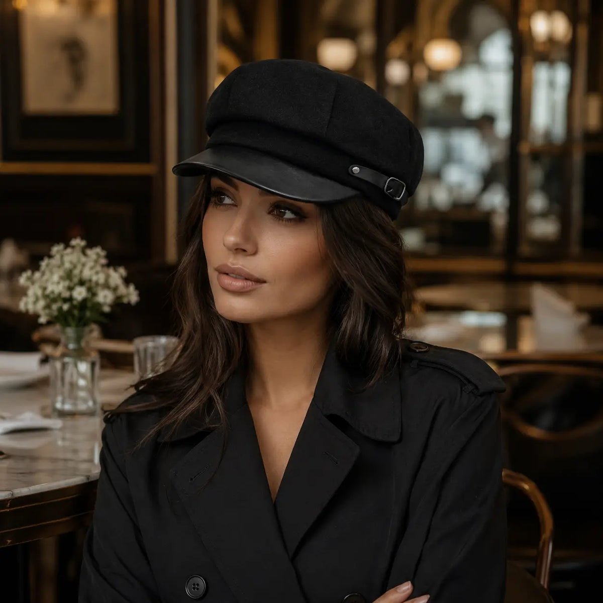 Chloé Women Cotton Newsboy Cap