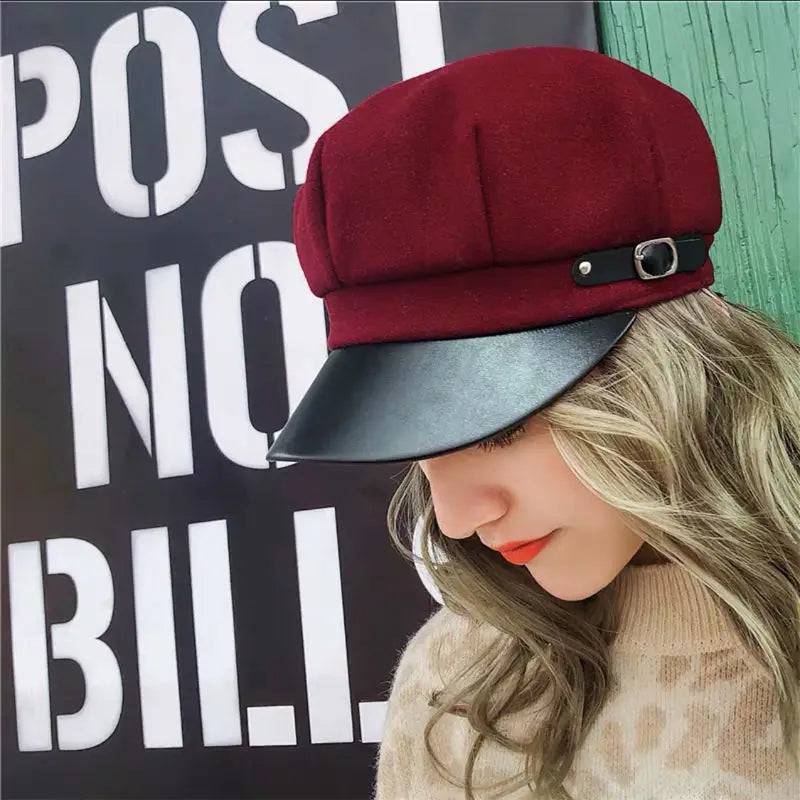Chloé Women Cotton Newsboy Cap