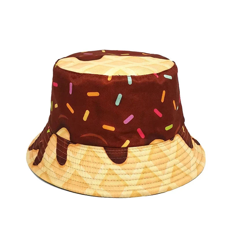 Chocolate Waffle Reversible Bucket Hat