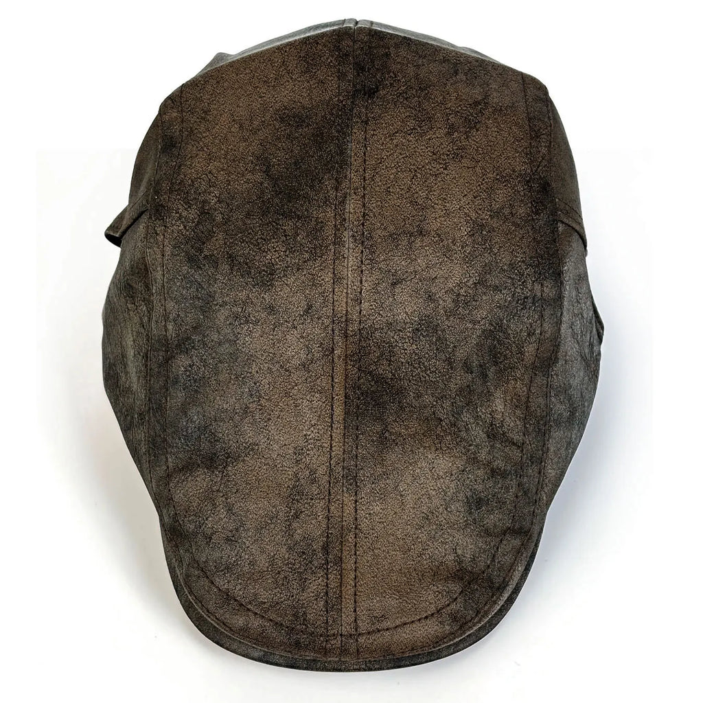 Clapton Retro Distressed Suede Duckbill Flat Cap