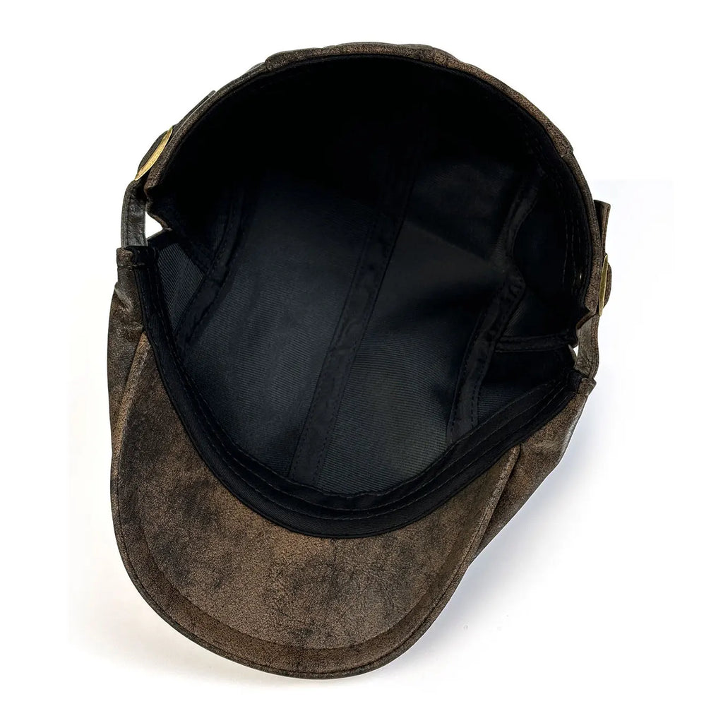 Clapton Retro Distressed Suede Duckbill Flat Cap