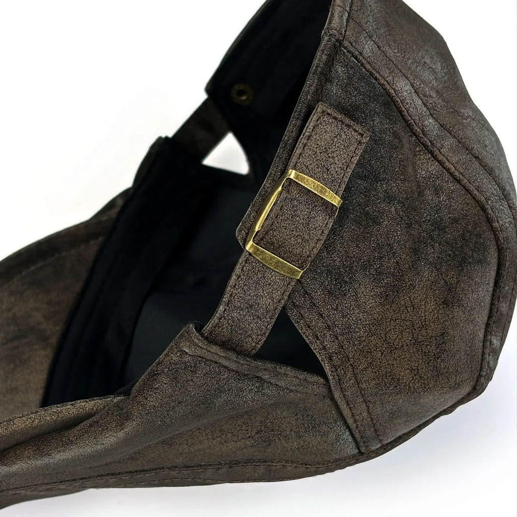 Clapton Retro Distressed Suede Duckbill Flat Cap