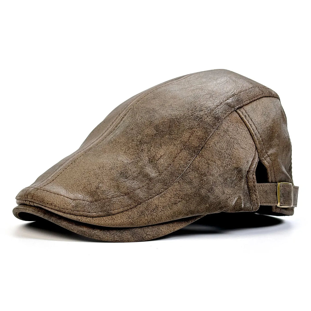Clapton Retro Distressed Suede Duckbill Flat Cap