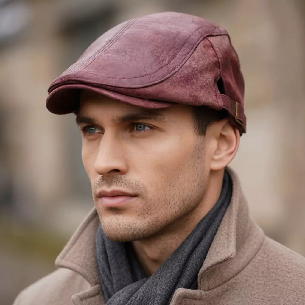 Clapton Retro Distressed Suede Duckbill Flat Cap