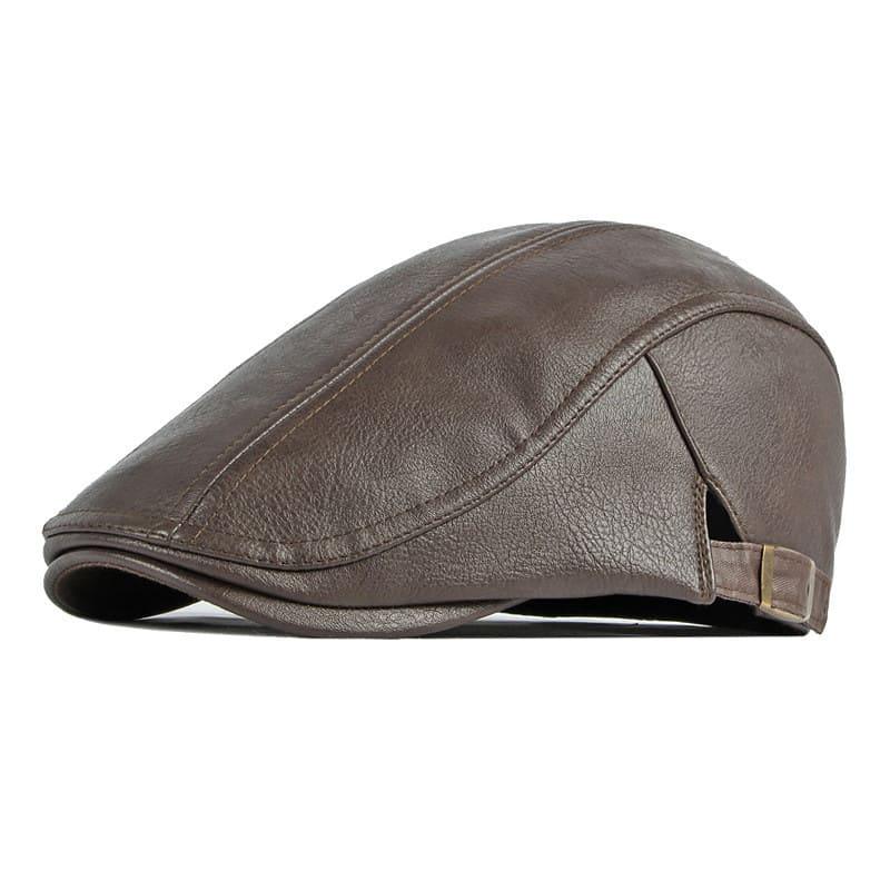 Clark Leather Flat Cap