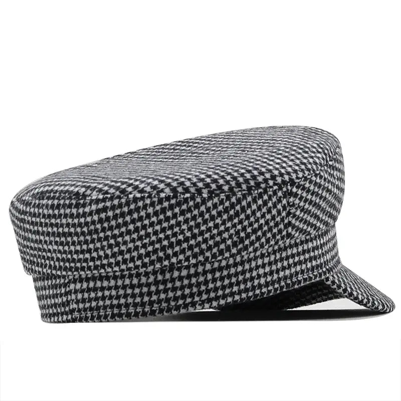 Classic Houndstooth Sailor Cap