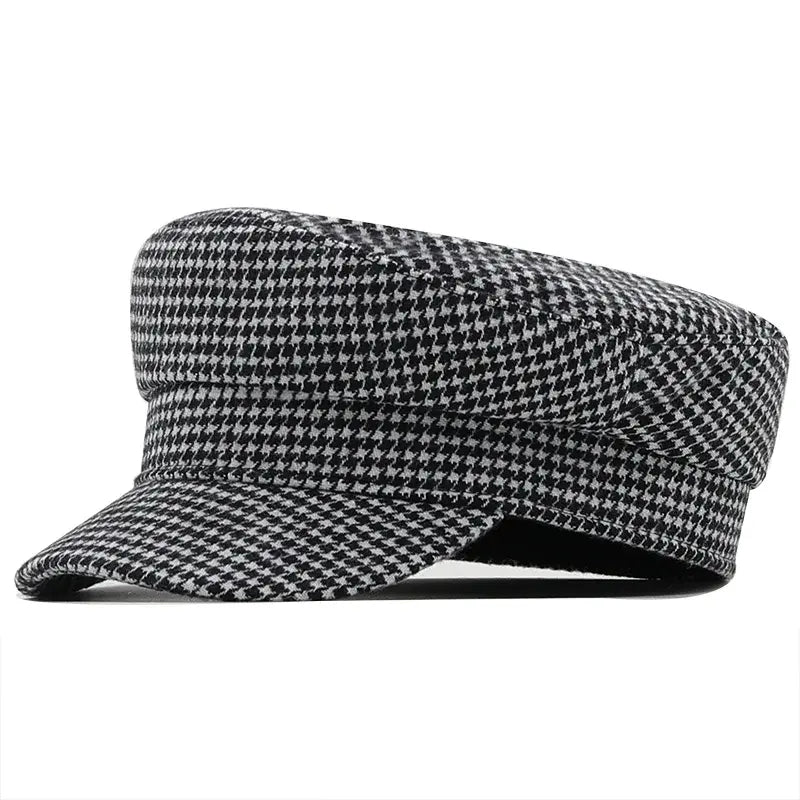 Classic Houndstooth Sailor Cap