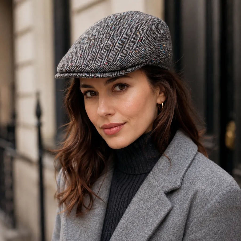 Clifton Flecked Wool Flat Cap