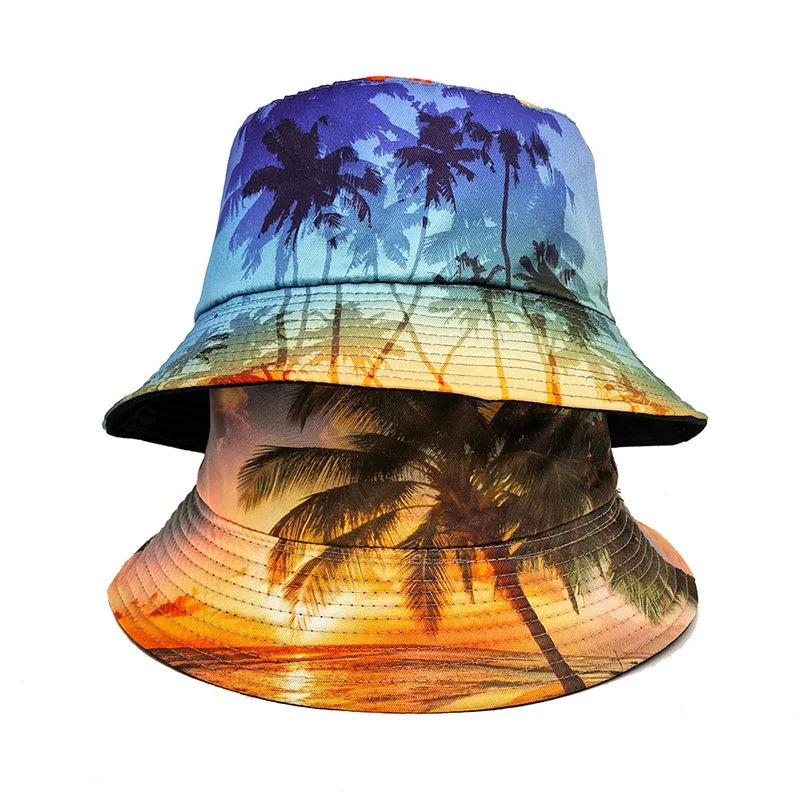 Coconut Trees Beach Reversible Bucket Hat