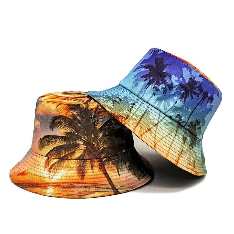 Coconut Trees Beach Reversible Bucket Hat