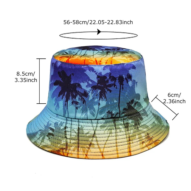 Coconut Trees Beach Reversible Bucket Hat