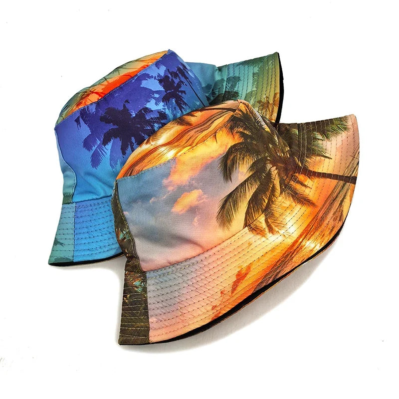 Coconut Trees Beach Reversible Bucket Hat