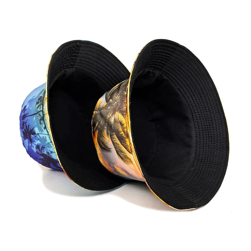Coconut Trees Beach Reversible Bucket Hat
