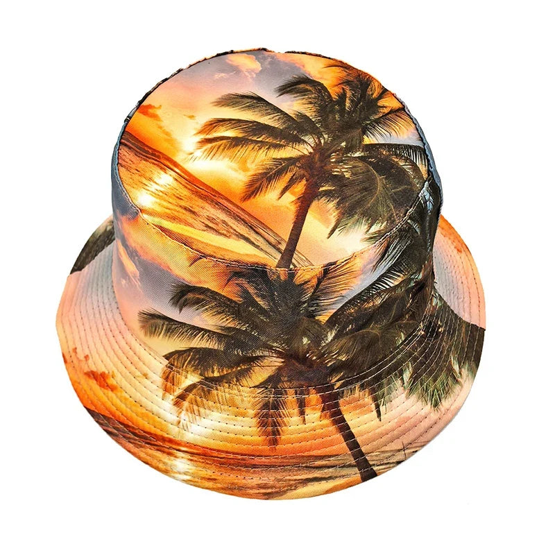 Coconut Trees Beach Reversible Bucket Hat