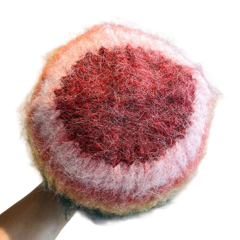 Colorful Gradient Furry Beanie