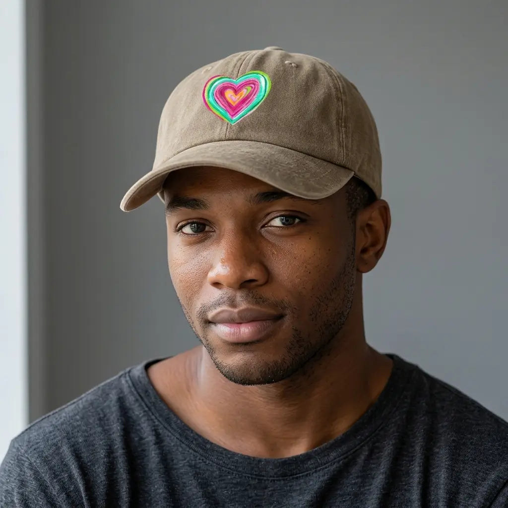 Concentric Hearts Washed Cotton Baseball Cap