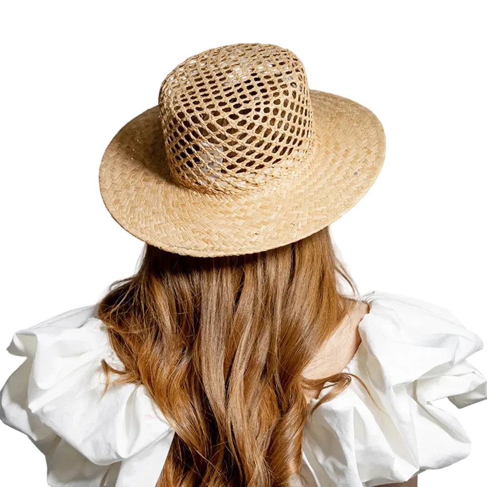 Copacabana Summer Handmade Raffia Sun Boater Hat