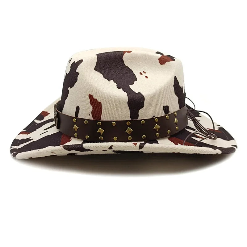 Cow Skin Print Western Cowboy Hat