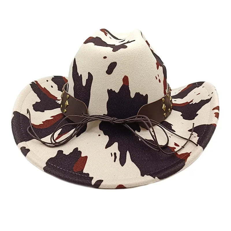 Cow Skin Print Western Cowboy Hat