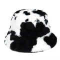 Cow Print Fur Bucket Hat