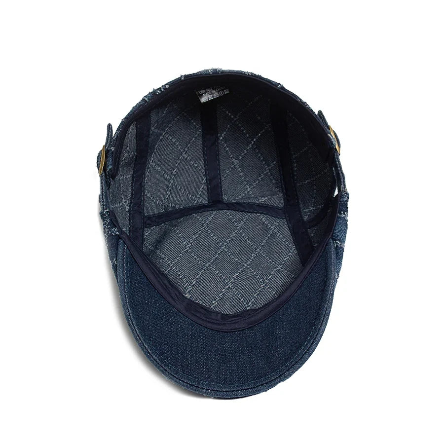 Crawford Denim Rhombuses Flat Cap