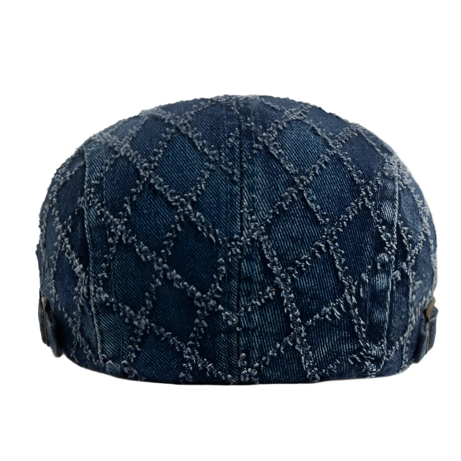 Crawford Denim Rhombuses Flat Cap