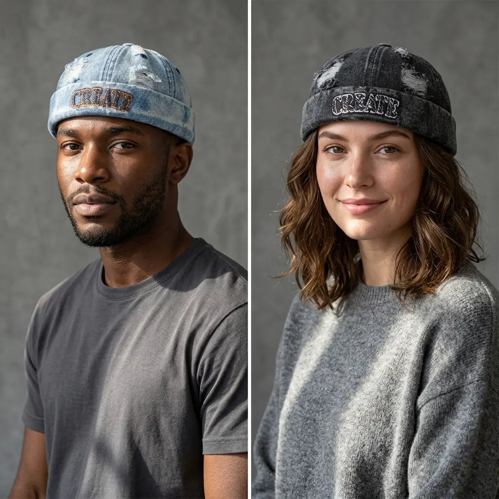 Create Distressed Denim Docker Cap