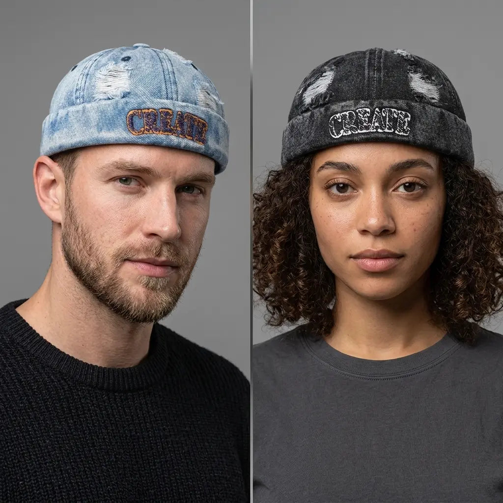 Create Distressed Denim Docker Cap