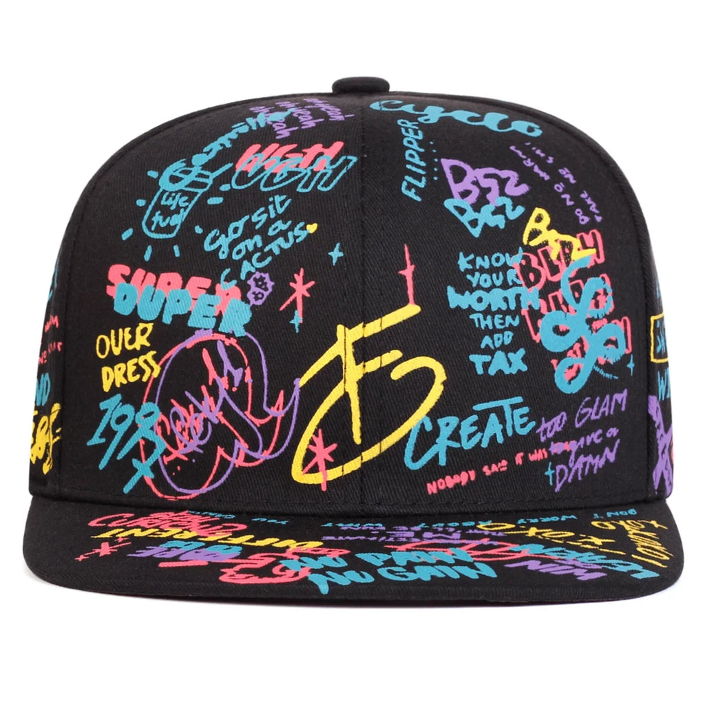 Create Graffiti Print Snapback Cap
