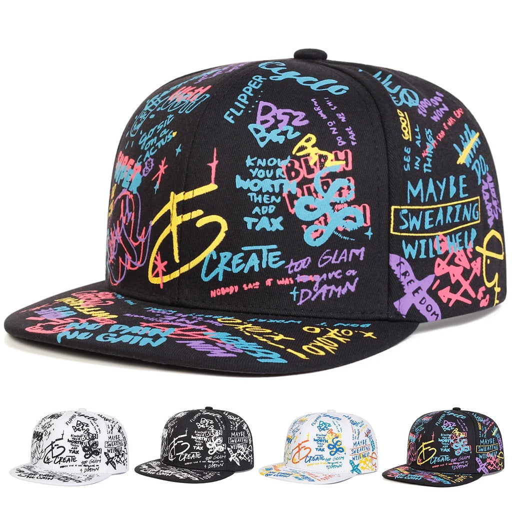 Create Graffiti Print Snapback Cap