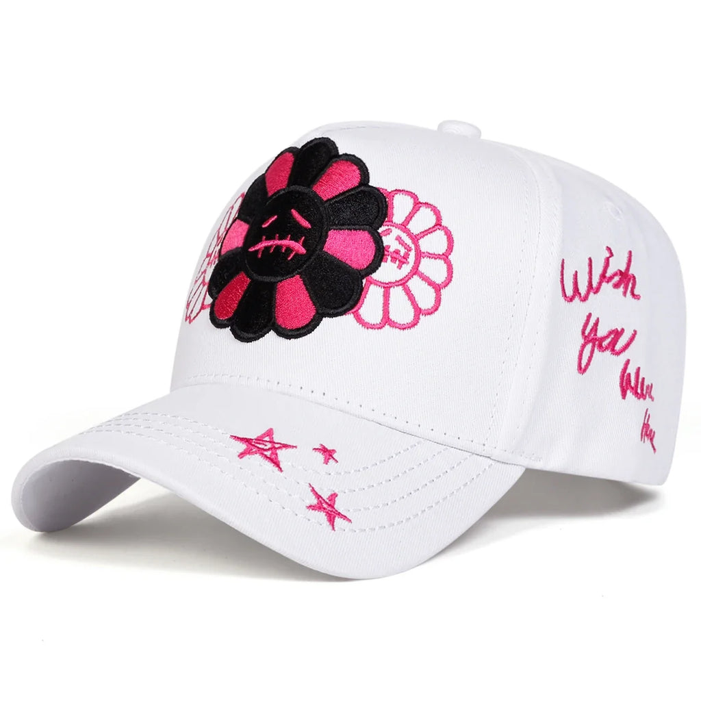 Crying Flowers Gothic Baseball Cap