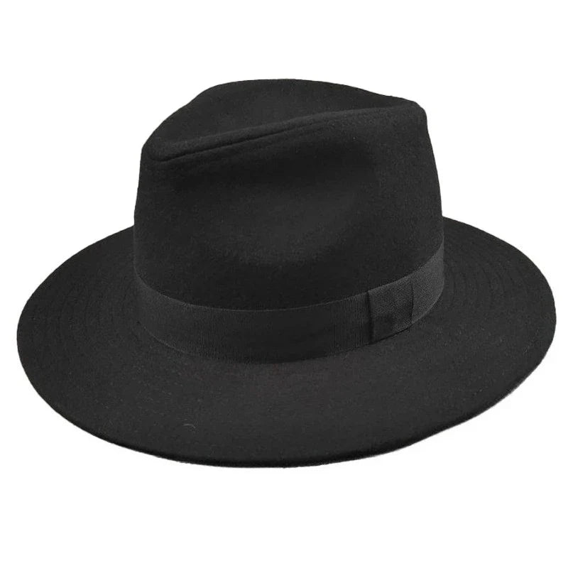 Curtis Retro Black Wool Fedora Hat