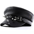 Cyberpunk Black Leather Sailor Cap