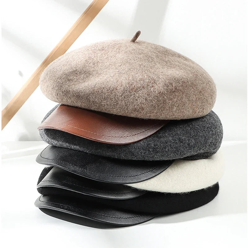 D'Arcy Women Wool Leather Beret