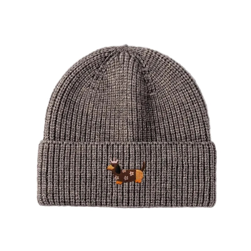 Dachshund Queen Winter Knitted Cotton Beanie