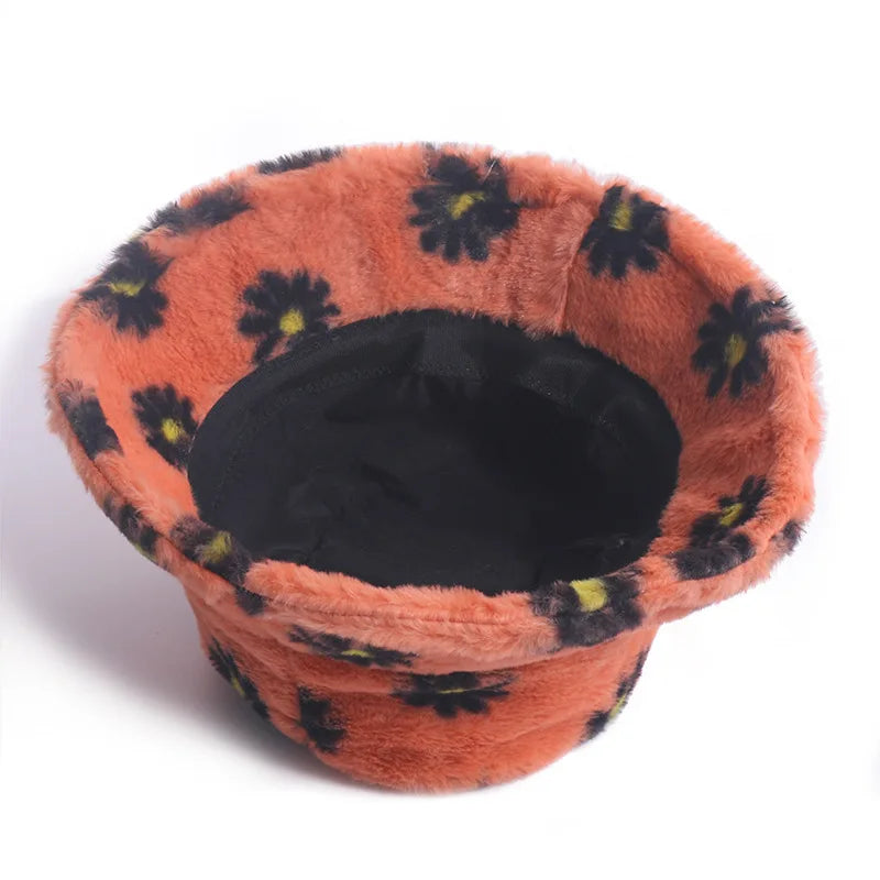 Daisies Fur Bucket Hat