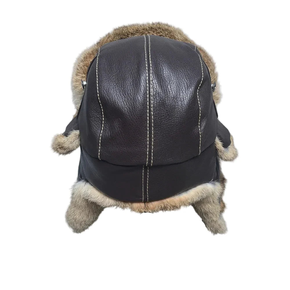 Dallas Winter Fur Genuine Leather Trapper Bomber Hat