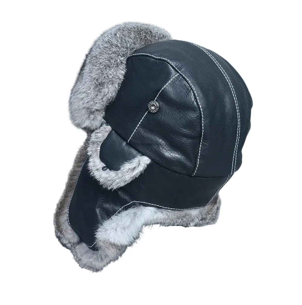Dallas Winter Fur Genuine Leather Trapper Bomber Hat