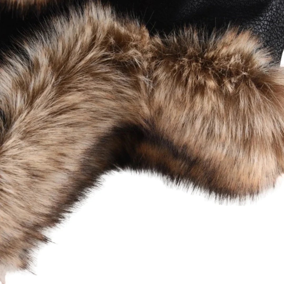 Davenport Winter Fur Leather Trapper Bomber Hat
