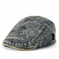 Dayton Distressed Denim Flat Cap