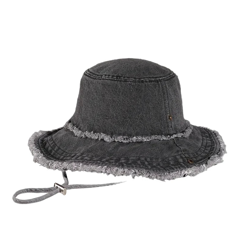 Dayton Tassle Brim Denim Bucket Hat