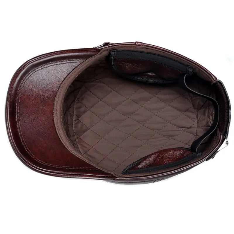 Dayton Earflaps Genuine Leather Army Cap