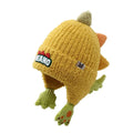Deano The Dinosaur Kids Winter Knitted Earflaps Beanie