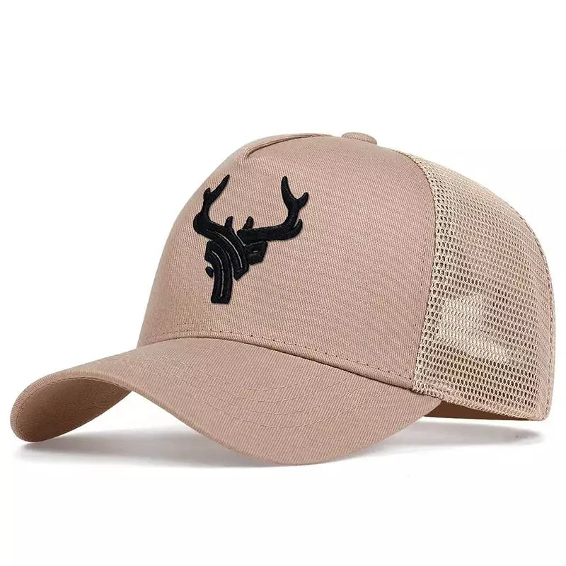 Deer Head Cotton Trucker Cap